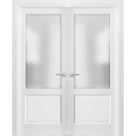 Sartodoors Double French Interior Door, 84" x 84", White LUCIA22DD-BEM-8484